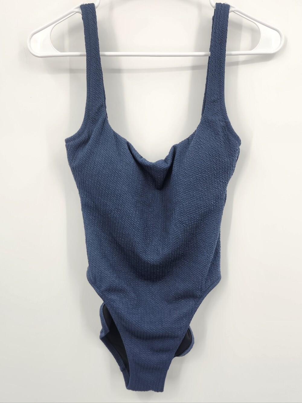 J Crew Textured Navy One-Piece Swimsuit Size 4 NWT